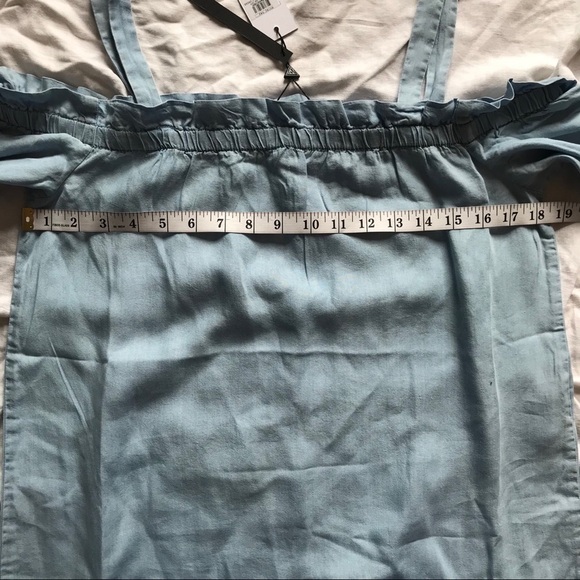 Noisy May Off Shoulder Dress Blue Size Medium - Picture 5 of 7